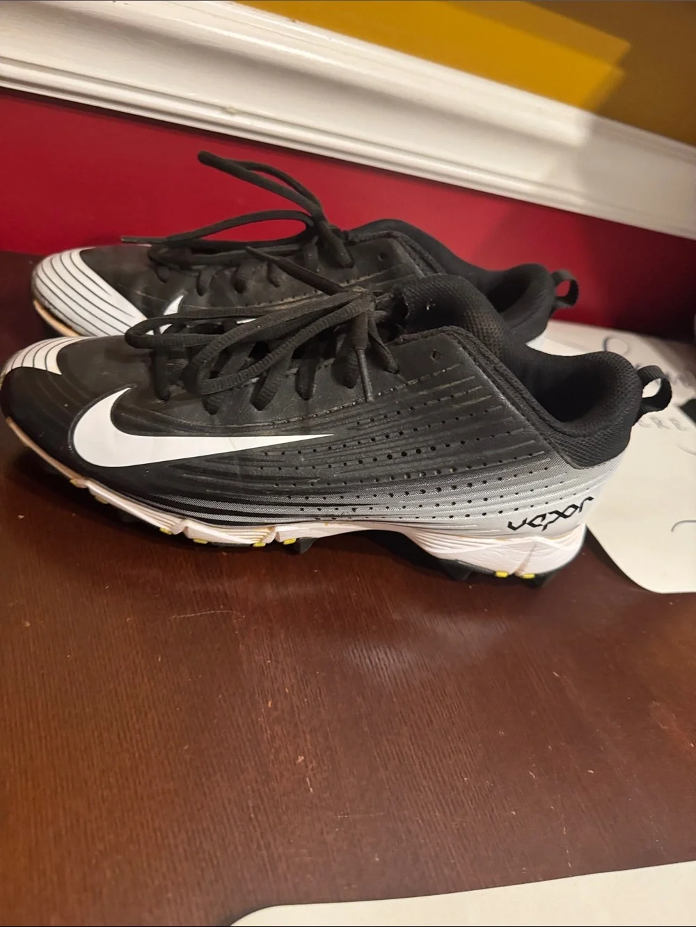 Nike Black and White Kids Vapor Cleats Sneakers